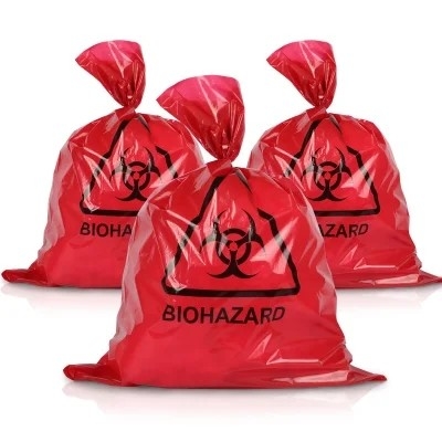 Κόκκινες LDPE/HDPE ιατρικές τσάντες διάθεσης αποβλήτων Biohazard