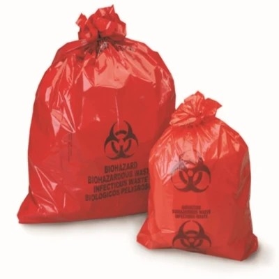 Κόκκινες LDPE/HDPE ιατρικές τσάντες διάθεσης αποβλήτων Biohazard