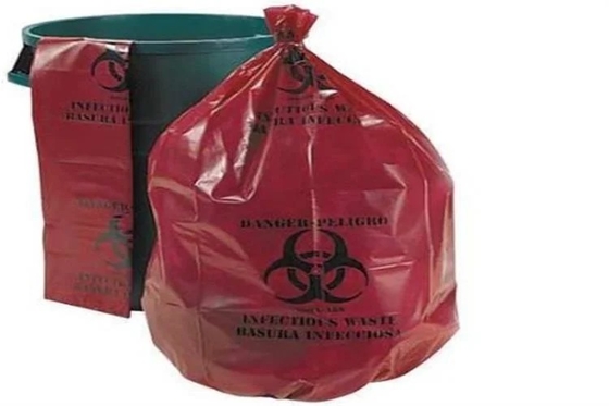 Αυτόκλειστες τσάντες Biohazard PE για τα απόβλητα νοσοκομείων
